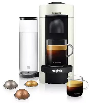 Magimix Nespresso Vertuo Plus Pod Coffee Machine Espresso Ristretto  Maker-WHITE • £49.99