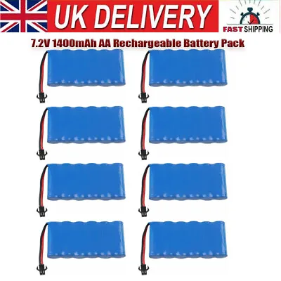 AA Rechargeable Battery Pack 1400mAh 7.2V Ni-MH SM Plug Plug For RC Vehicles UK • £13.29