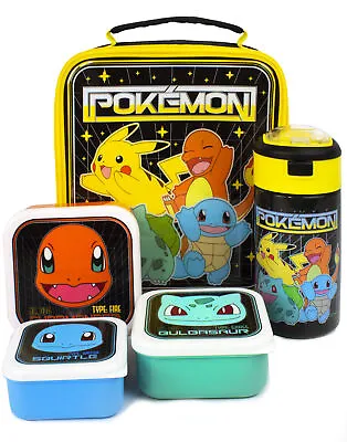£23.99 • Buy Pokemon Lunch Bag 5 Piece (Food Bag Water Bottle 3 Snack Pots) One Size
