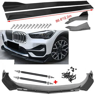 Carbon Fiber Front Bumper Lip Side Skirt/ Strut Rods For BMW • $149.99