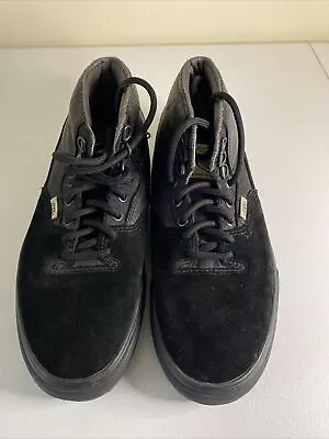 VANS Men 9 Used Black Leather Sk8 Hi Top Skate Board Shoes • $21.95