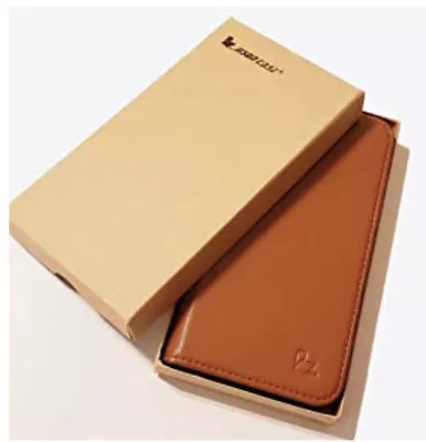 JISON CASE Folding Flip Vegan  Tan Leather IPhone X Wallet Case • £6.50