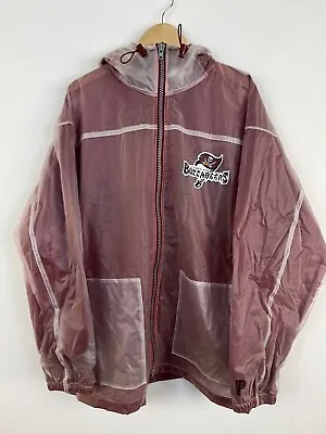 Vintage Pro Player Tampa Bay Buccaneers Rubber Rain Jacket Full Zip Medium • $20