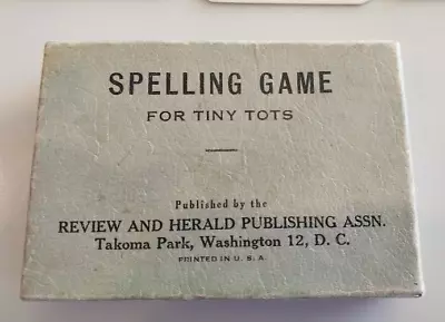 Vintage Spelling Game For Tiny Tots Flashcards Match Go Fish  Review And Herald • $15