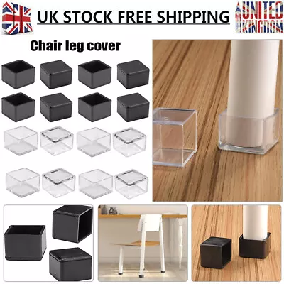 16Pack Silicone Chair Leg Caps Covers Furniture Table Feet Pads Floor Protectors • £9.98