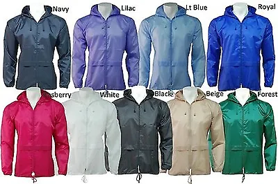 Unisex Shower-proof Kagoul Rain Coat Jacket Mac Kagool Cagoule Lightweight 9 New • £12.95