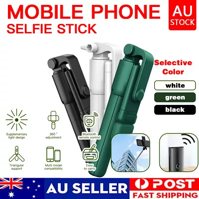 $16.99 • Buy Flexible Tripod Holder Stand Selfie Stick With Bluetooth Remote For Mobile Phone