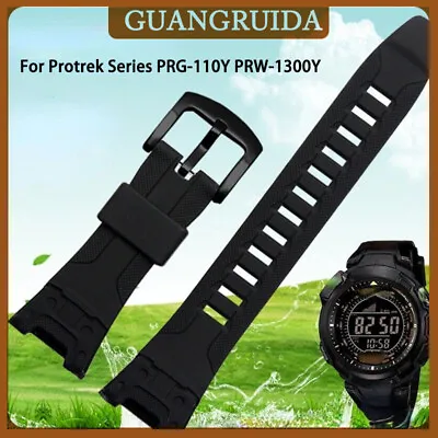 Silicone Watch Band Fit For Casio Protrek Series PRG-110Y PRW-1300Y Watch Strap • $22.98