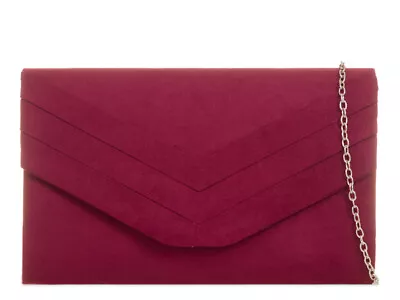 Clutch Bags For Women Suede Wallet Wedding Shoulder Crossbody Evening HandBag • £12.99