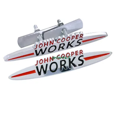 2X Chrome JOHN COOPER WORKS JCW Front Hood Grille Badge Rear Emblem For MINI R56 • $15.93