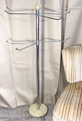 Vintage Towel Rack 43” Bullet Free Standing Chrome 2 Tier 6 Swing Arm Floor Bath • $170