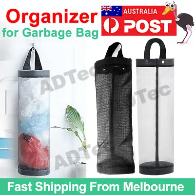 Hanging Holder Tash Mesh Storage Organizer Garbage Bags Plastic Bag Dispenser • $5.86