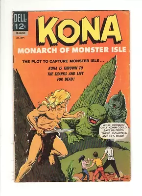 KONA #15 Fine- Sam Glanzman Cover & Art  Monarch Of Monster Isle  Dell 1965 • $5.99