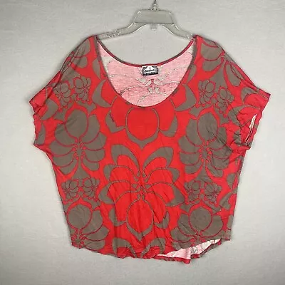 Manuhealii Women’s Hawaiian Blouse Top Shirt Size Small Red Floral Print • $44.99