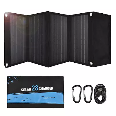 Portable Solar Panel  For Camping IPX5 Waterproof 2 USB/Type-C A9V9 • £41.52