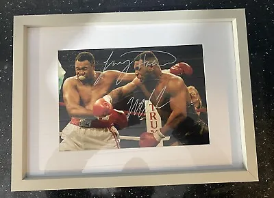 Mike Tyson And Larry Holmes Duel Signed Photo Framed With COA • £100