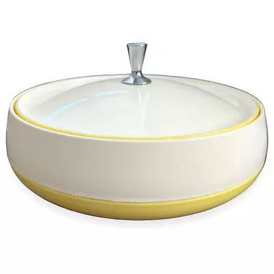$23.95 • Buy Vintage MCM Atomic Yellow Bopp Decker Plastic Vacron Covered Serving Dish USA