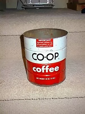 Rare Vintage Co-op Coffee Can Tin Three Pound Size No Lid • $18