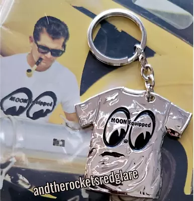 MOON KEYCHAIN Mooneyes Chrome T-Shirt Hot Rod Custom Key Fob Emblem Tee Key Ring • $24.99