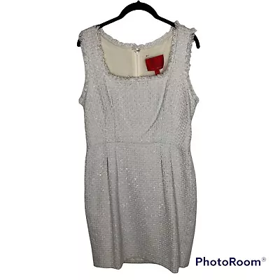 NEW Z Spoke Zac Posen Womens Dress Size 10 Ivory Tweed Metallic Sleeveless • $50