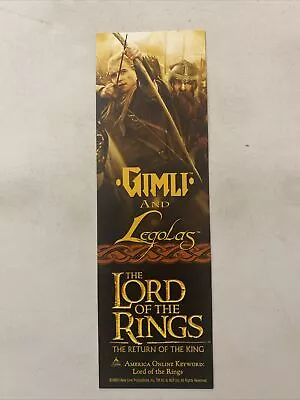 LOTR Return Of The King Gimli Legolas Denethor AOL Bookmark • £4.34