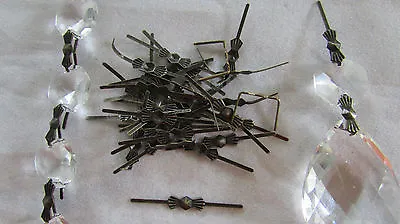 200 33mm Bronze Chandelier Parts Lamp Crystal Prism Bead Connector Pins Bowtie • $8.45