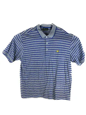 Master Collection Mens Golf Polo Extra  Large Blue Gray Striped A5 • $5