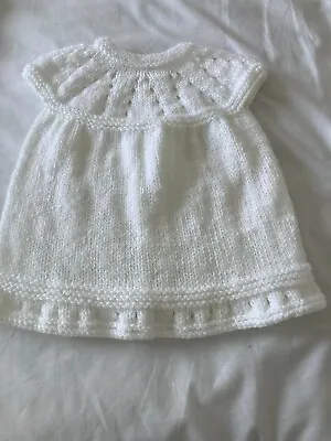 £3 • Buy Baby Knitted White Dress - 0-3 Months (New)