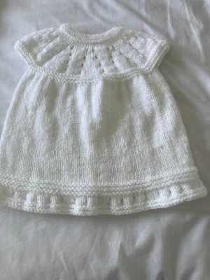 £3 • Buy Baby Knitted White Dress - 0-3 Months (New)