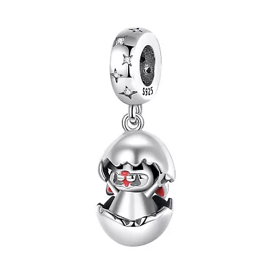 Egg Rabbit Bunny Star Open Dangle Easter Charm  Sterling Silver 925  • £13.98