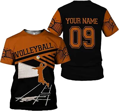 Personalized Name Volleyball Shirt 3D Girls Boys Volleyball T-Shirt Mom Dad Vo • $22.99