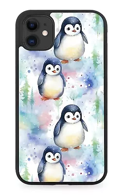 Oil Painting Penguin Pattern Rubber Phone Case Penguins Baby Design Faces CB83 • £15.90