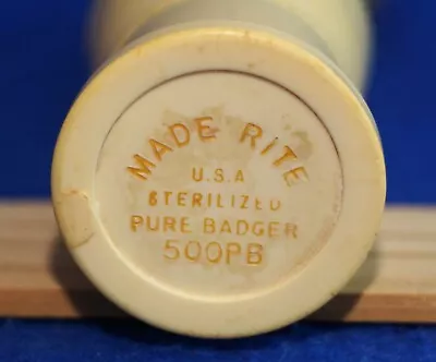 VTG Made Rite Shaving Brush Pure Badger Hair Sterilized 500 PB Made In USA • $14