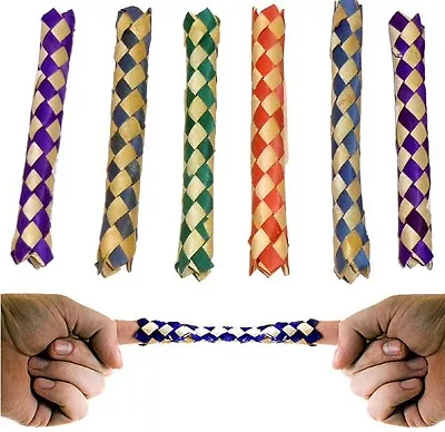 £2.99 • Buy 6x CHINESE FINGER TRAP Boys Girls Fun Toy Party Pinata Stocking Filler UK SELER