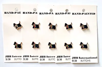 10 Scottie Dog Buttons JHB International New Vtg Hand Painted Scottish Terrier • $18.95