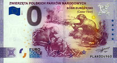 Zero Euro Bill - 0 Euro - Poland - Zwierzeta Polskich Parkow Narodovych 2021-1 • £6