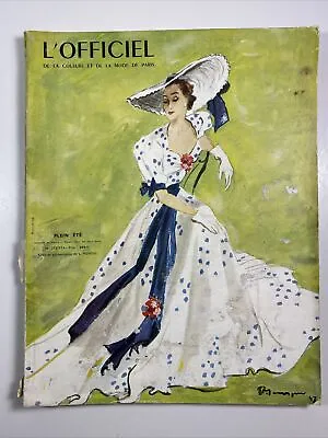 L'OFFICIEL Magazine-Summer 1947 #303-304 French Fashion Chanel Dior (like Vogue) • $111.96