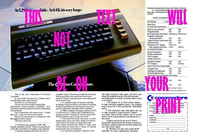 Commodore 64 2-page Magazine Advert A3 Poster On 270gsm Ilford Galerie Paper • £19.95