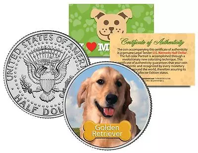 GOLDEN RETRIEVER U.S. JFK HALF  The Dogs  COIN • $8.95