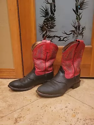 ARIAT Mens Boots 10.5 Red Black Leather Cowboy Boots • $55