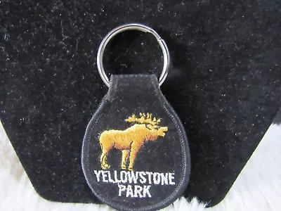 Yellowstone Park Cloth/Metal Silver-Toned Ring Moose Keychain Collectible  • $5.95