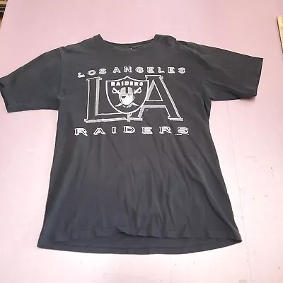 Vintage Oakland Raiders Shirt Men Large Black 90s Single Stitch Jostens NFL  • $14.99