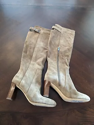 NEW VIA SPIGA Parca Women’s Dark Taupe Suede Leather Knee High Boot Size 6.5 • $179
