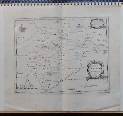 Antique 17th Century County Map Rutland Robert Morden 1695 Copper Engraving • £34.95