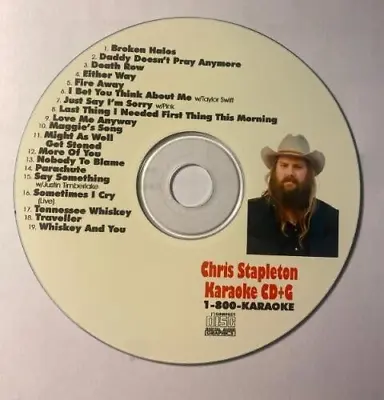 CUSTOM KARAOKE CHRIS STAPLETON 19 GREAT SONGS Cdg CD+G RARE TN WHISKEY & MORE • $39.95