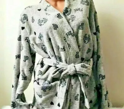 Victoria Secret PINK Bath Robe Cozy Sherpa XS/S M/L Teddy Plush Short Logo GIFT • $19.99