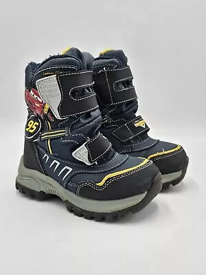 Cars Lightning McQueen Snow Boot Toddler Size 9 (Blue/Grey/Yellow) • $15
