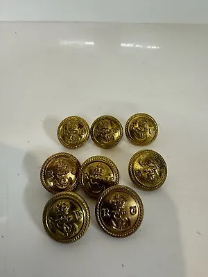 Set Of Six British  Naval Uniform Brass Buttons • £8.99