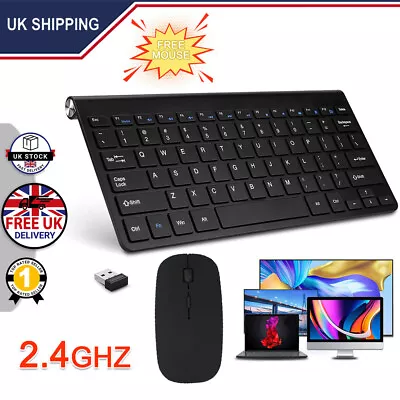 2.4GHz Mini Wireless Keyboard And Mouse Bundles Set For Mac PC Computer • £14.99