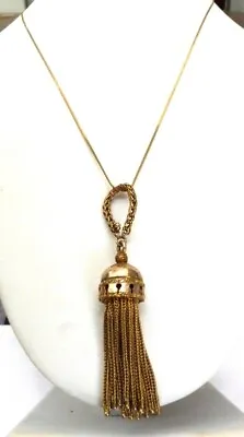 Antique Vintage Victorian 14k Gold Tassels Regal Large Fob Charm Pendant  2 3/4  • $495